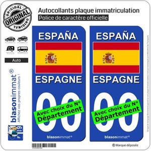 Lot 3 STICKERS 2 x AUTO+1x MOTO STYLE PLAQUE IMMATRICULATION CENTRE 37