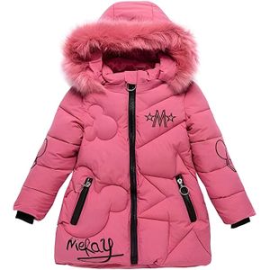 DOUDOUNE 2021 Nouveau Hiver Doudoune Enfant Fille Veste Blouson Epaisse Coupe-Vent Manteau Rembourré à Capuche Fourrure Rose