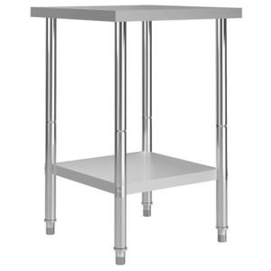PLAN DE TRAVAIL Table de travail de cuisine 60x60x85 cm Acier inoxydable - SALALIS - DP9021
