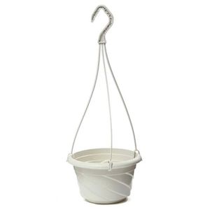 JARDINIÈRE - BAC A FLEUR Pot de plante de fleur chlorophytum suspendu avec chaine blanc pour la decoration de jardin ou balcon