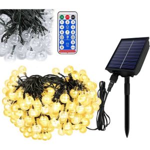 GUIRLANDE D'EXTÉRIEUR Guirlande Lumineuse Solaire D'Extérieur TRAHOO - 20m 160 LED Blanc Chaud - 8 Modes d'Éclairage - Étanche IP44