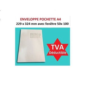 ENVELOPPE lot de 100 ex Grande enveloppe avec fenetre pochet
