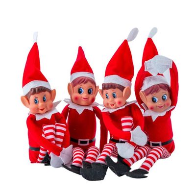Lutins Farceurs Articulés De Noël - Lot De 2 (Elfie Garçon Et Elvie Fille) En Peluche Souple, Décorations Pour Sapin, étagère, Cheminée - 3