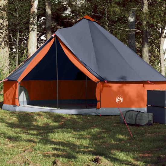 Tonnelle | Tente Familiale Tunnel 8 Personnes Gris Et Orange Impermeable Cfw35917 95213069