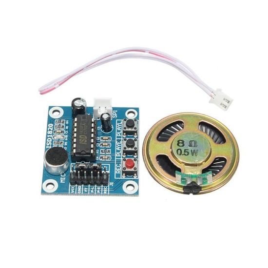 Hailege 2pcs Module ISD1820 Enregistrement Vocal Avec Microphone Et Haut-Parleur 0.5W