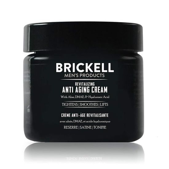 Brickell Men's Products Crème Anti-Âge Revitalisante, Crème Visage Anti-Rides Nuit Naturelle et Bio – 2 oz – Parfumée