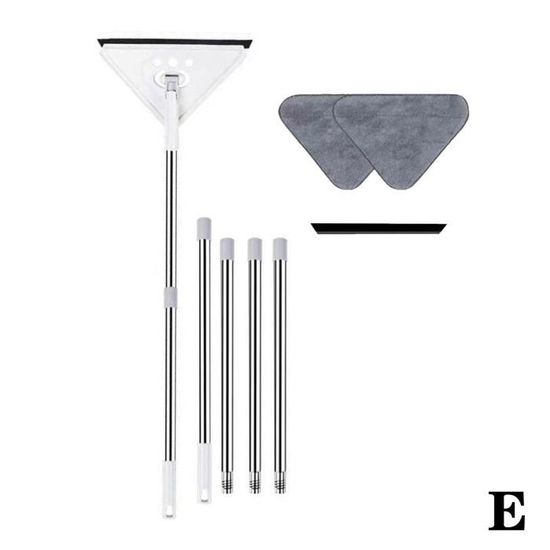 Su-xuri Vadrouille Triangle Rotative 360° – Nettoyage Vitres, Sols, Murs, Plafonds, Coins & Voiture, Pôle 153 Cm Extensible