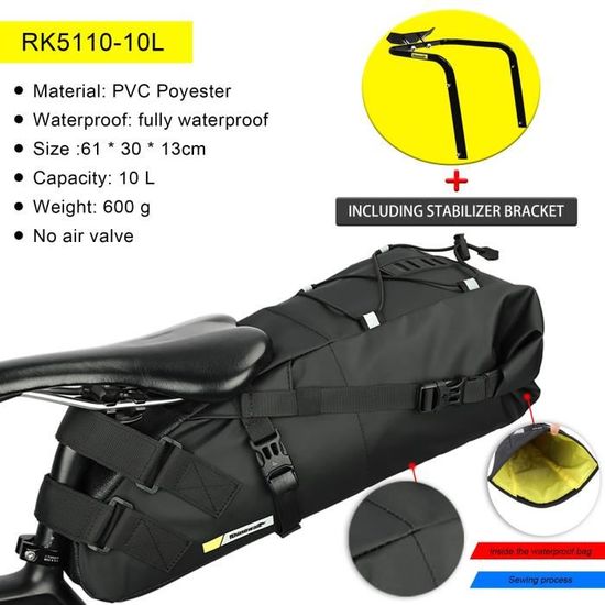 Sac de Selle de Vélo Étanche 10L DaMohony, Sac de Sport Cycliste, Sac de Rangement de Sac de Queue de Vélo pour MBT ou Siège de Vélo de Route Sac de Selle de Vélo Étanche 10L DaMohony, Sac de Sport Cycliste, Sac de Rangement de Sac de Queue de Vélo pour MBT ou Siège de Vélo de Route
