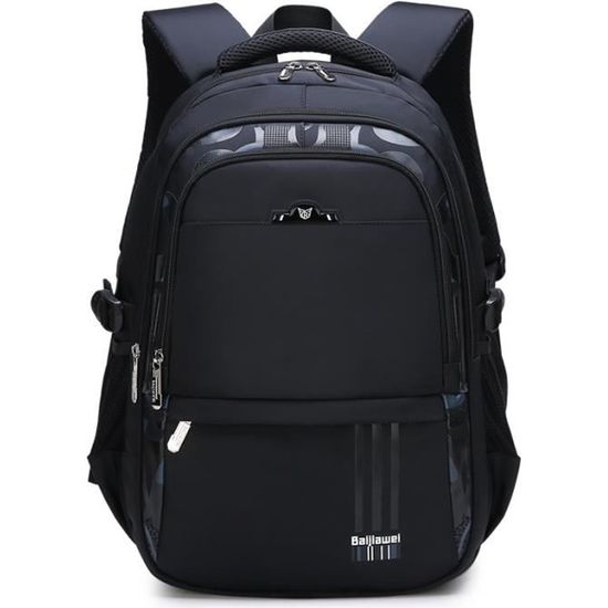 Cartable Collège Garçon - Sac à Dos Grand 26L Imperméable - Design Graffiti Noir - 33x17x46 Cm - Pour 10-18 Ans - 8