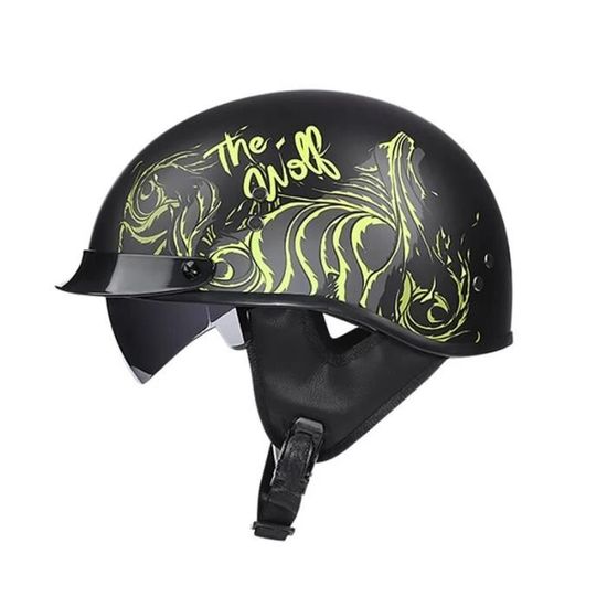 Universel 3 Snap Rétro Casque Visière Coupe-Vent Protection Solaire Demi-Face Casques de Moto Visière (Transparent