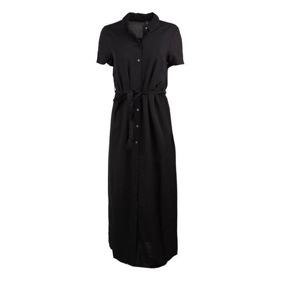 Robe Chemise Longue River Island Noire Avec Fentes - Taille Standard, Neuve Sans étiquettes
