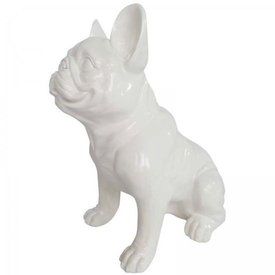Atmosphera - Statuette Chien - résine - Blanc - H50 cm