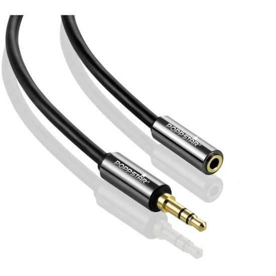 15m Câble audio stéréo (câble jack, 3,5mm mâle vers femelle