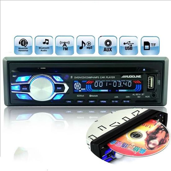 12V Universal unique Din voiture lecteur DVD CD USB SD FM auxine Bluetooth Auto Radio MP3 Autoradio