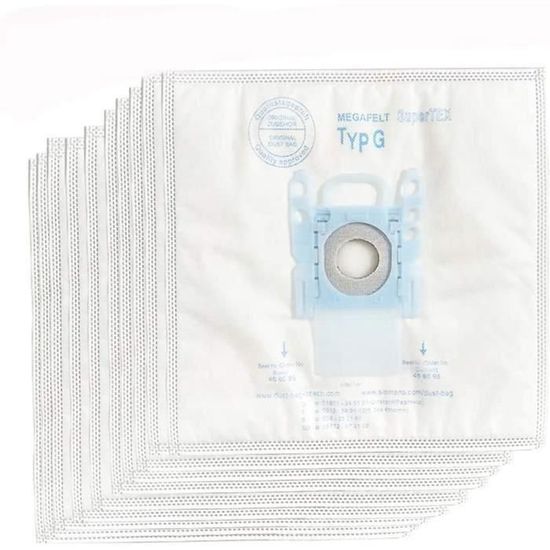 Sacchetti Aspirapolvere Premium 10 Pezzi + 2 Filtri – Compatibili Bosch 5 Typ G – Micropile Multistrato Anti-Polvere