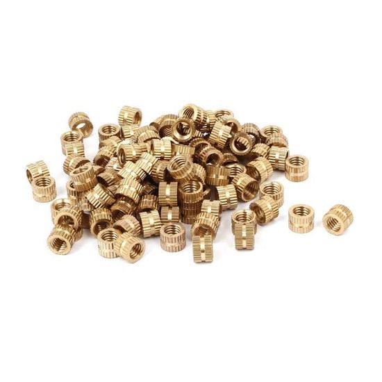 100 écrous Moletés Laiton Uxcell - M6 X 12mm X 8.5mm - Neuf