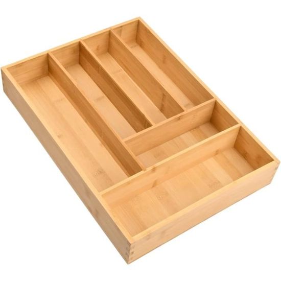 Range-couverts ORGA-BOX Hêtre - 473x397mm, 6 Compartiments, Pour Tiroir Nobilia à Partir De 2013