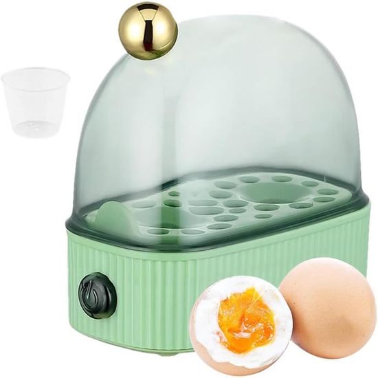My Green Deal Cuiseur à Œufs Électrique 6 Œufs – Minuterie Précise, Œufs Durs/Mollets/Moyens + Cuisson Vapeur Légumes, Avec Verre Doseur Et Perce-Œufs