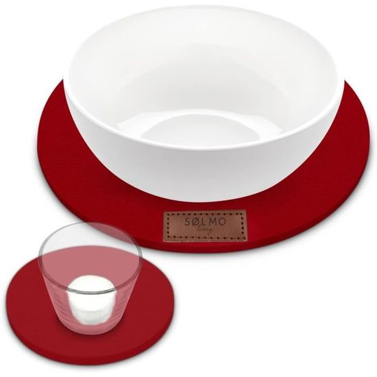 Lot De 8 Dessous De Verre En Feutre Avec Porte-gobelet, Bol