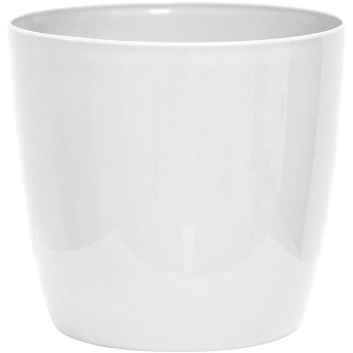 Cache pot GARDEN ID Shiny avec roulettes 30 x 27 cm Aspect céramique Étanche Déplacement aisé