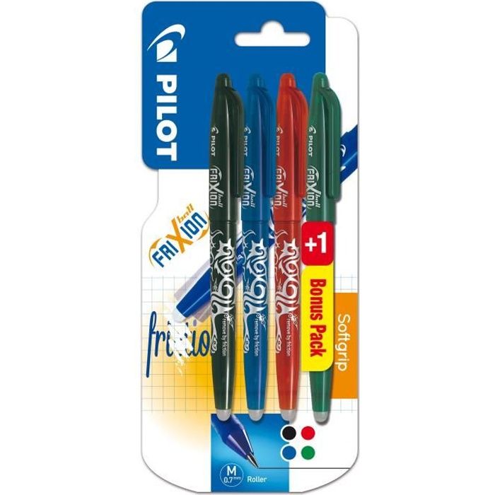 Lot De 3 Stylos Roller PILOT V-BALL 7 RT - Pointe 0.5mm Noir - Rétractable Et Résistant
