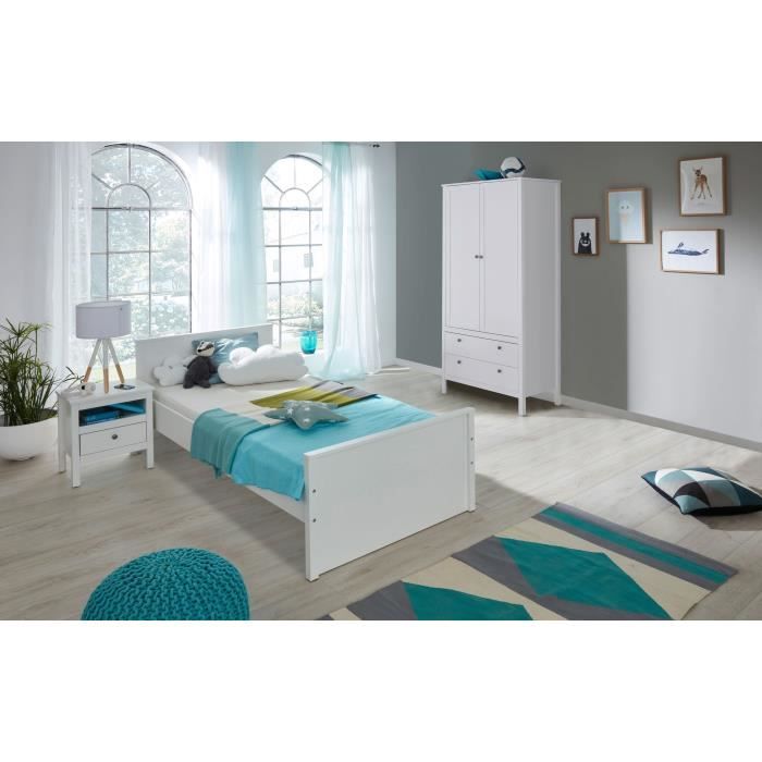Ole Chambre Enfant Complete 3 Pieces Style Romantique Blanc Mat