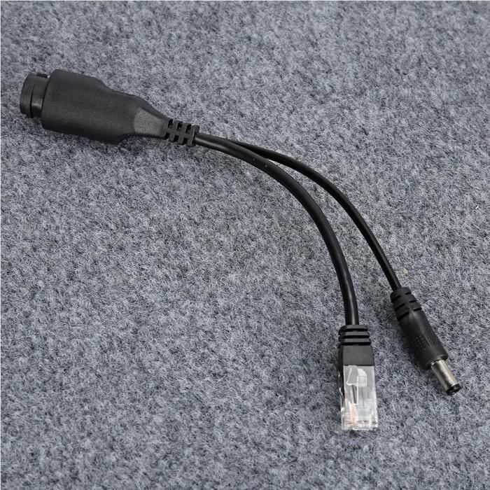 Switch hub Adaptateur séparateur Injecteur de câble POE Power Over Ethernet 24V (noir)