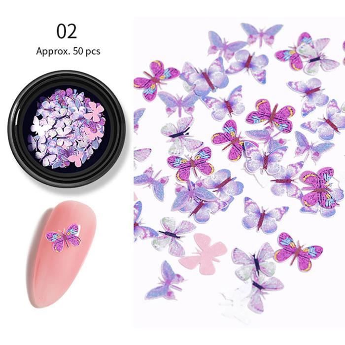 VERNIS A ONGLES Art Holographic Glitter Butterfly Nail Sequins 3D Nail Decoration CCM200824004PP_Ion