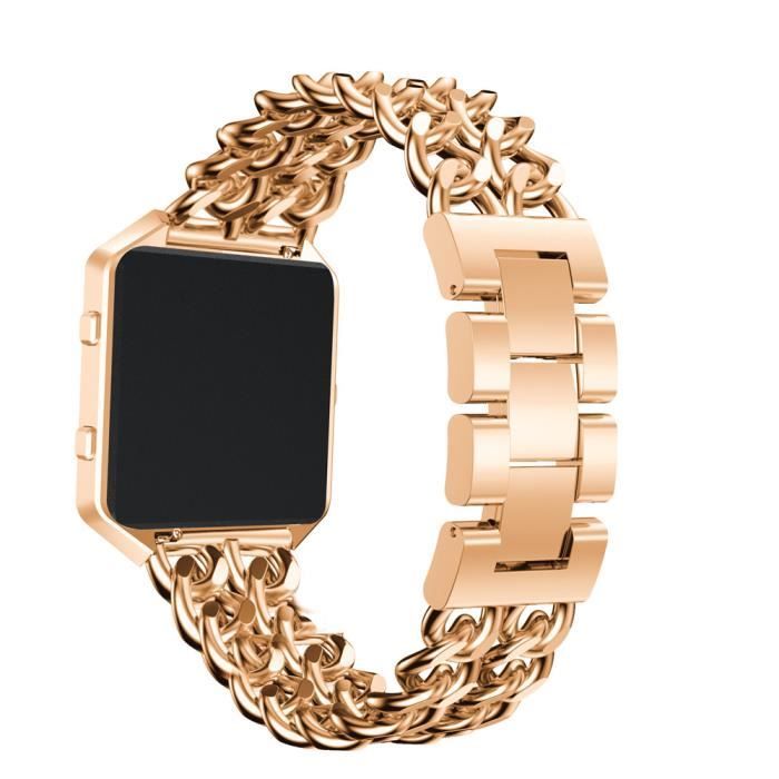 bracelet de montre vendu seul Bracelet de montre de remplacement en acier inoxydable avec cadre en métal pour Fitbit Blaze