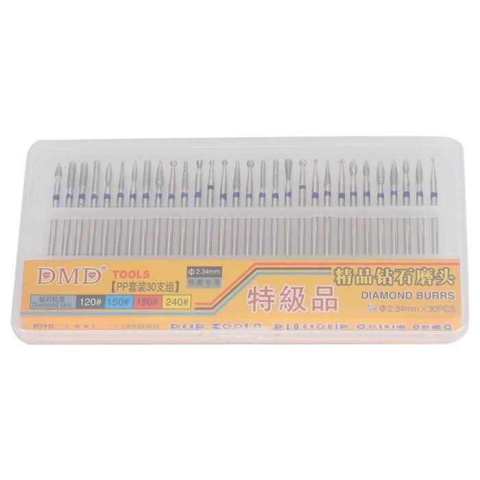 Ensemble d'Aiguilles pour Forets à Ongles Lame de Polissage Accessoire pour Manucure Pédicure(30pcs )-CHE
