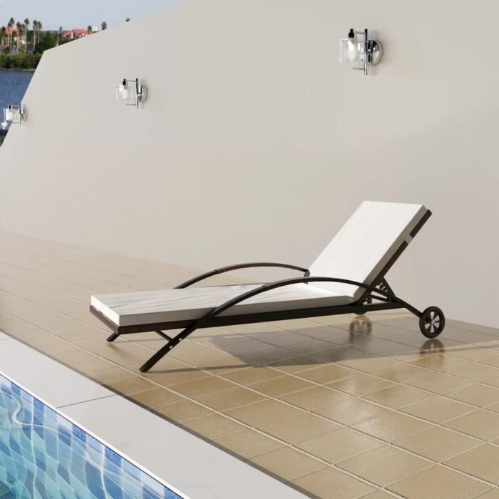 BINGO💟Magnifique Haute qualité Chaise longue Contemporain Transat Bains de soleil - Chaise longue de jardin Fauteuil Chaise C2073