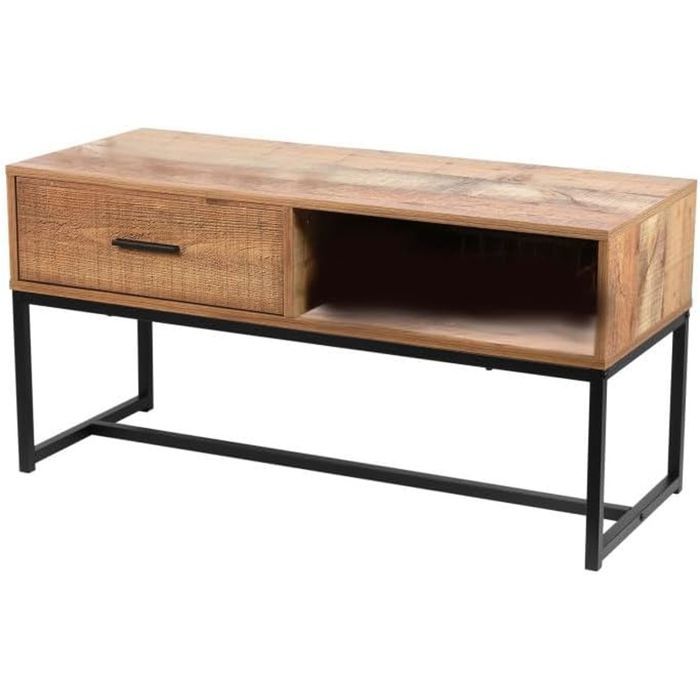 Table basse Riverside - 1 tiroir - Largeur 100 cm - Métal et Bois