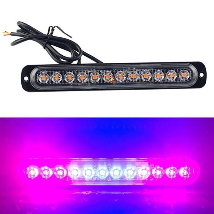 Red blue red -Nlpearl 1x feux d'avertissement, stroboscope Ultra fins, blanc, jaune, rouge, bleu, LED, barre de Police, voiture c