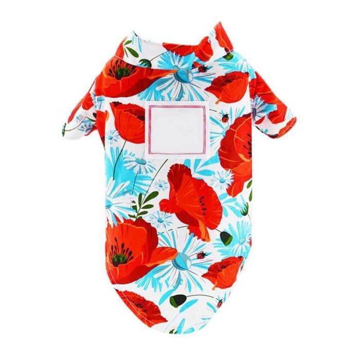 Manteau Blouson,Vêtements chemises de plage pour chien chat D'été, mignon imprimé hawaïen, chemise décontracté voyage - Type R-XS
