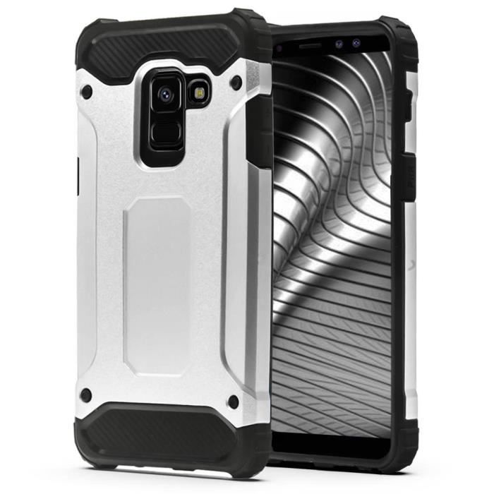 Coque pour Samsung Galaxy A8 (2018) - A5 (2018) Coquee Plastique Outdoor Argent