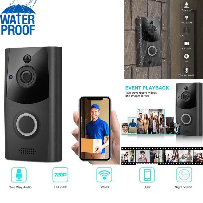 Sans fil WiFi DoorBell Smart Video Phone Interphone visuel Sonnette Caméra sécurisée L697