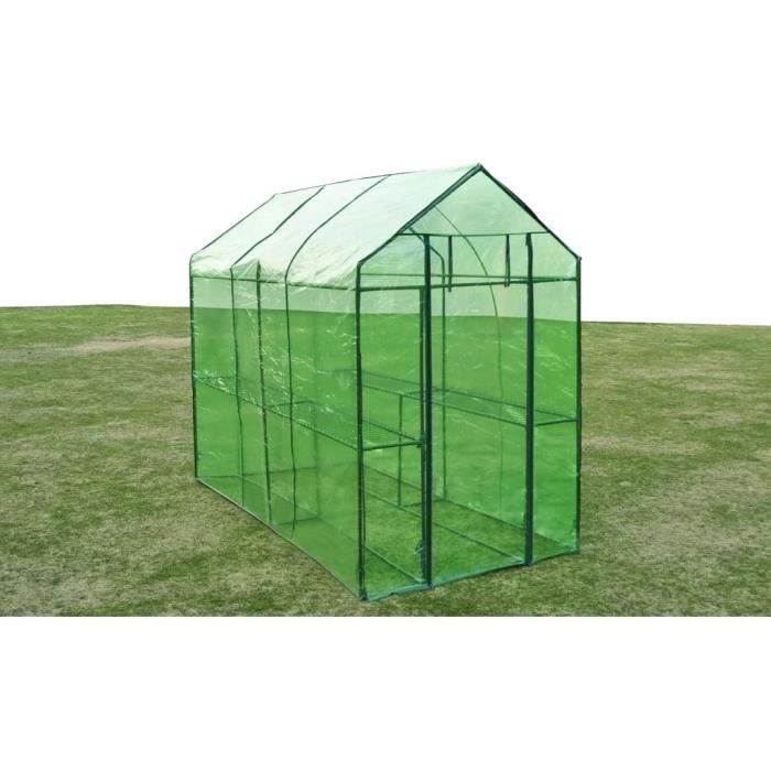 Magnifique haute qualité - Serre de jardin Acier XL 120 x 240 x 190 cm🎆89782