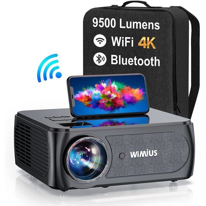 Vidéoprojecteur 5G WiFi Bluetooth, 9500 Lumens Full HD 1080P WiMiUS Projecteur 4K Supporté WiFi Bluetooth Correction 4P-4D Rét[111]
