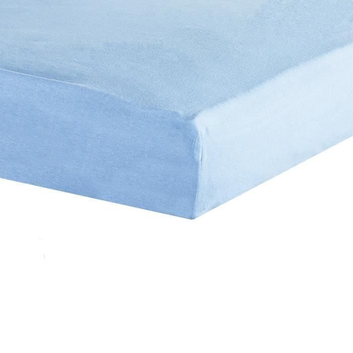 TROIS KILOS SEPT Drap housse - 70x140 cm - Ciel (Lot de 3)