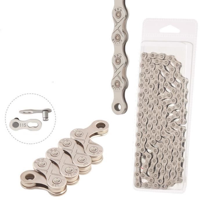 DAMILY® Chaîne de vélo Anti-rouille et anti-corrosion 11 vitesses - Argent