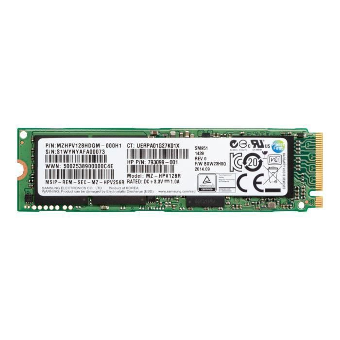 HP SSD - M.2 2280 Interne - 128 Go - SATA - 530 Mo/s Taux de transfer maximale en lecture