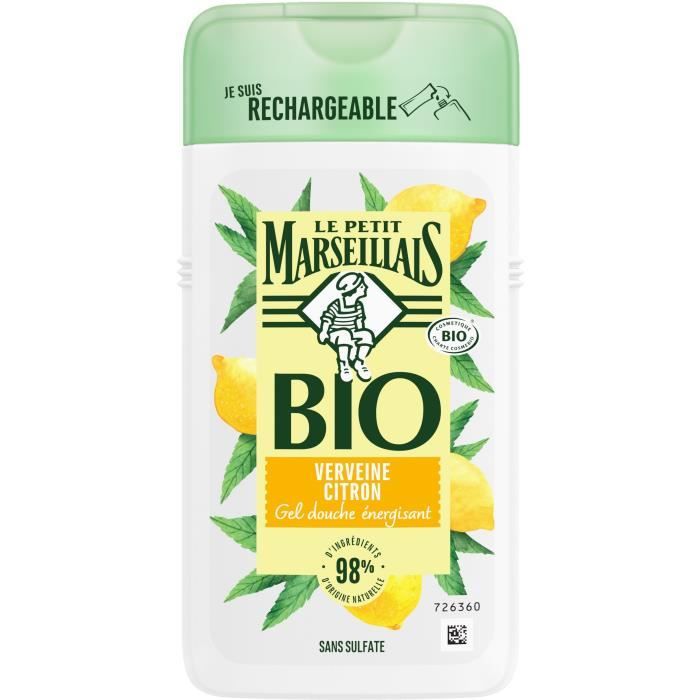 LE PETIT MARSEILLAIS Gel douche Bio - Verveine citron - Flacon de 250 ml