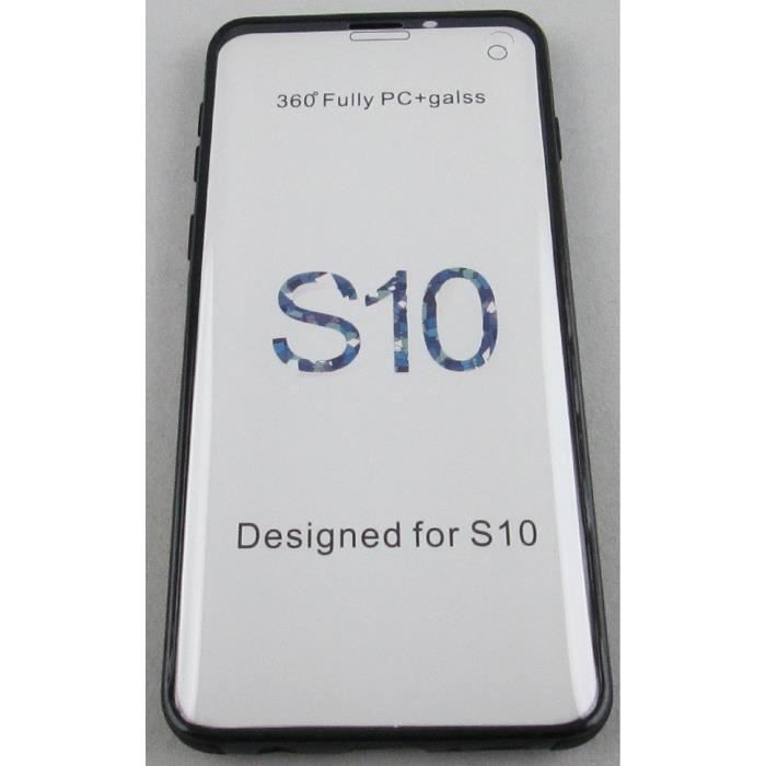 coque samsung galaxy S10 intégrale noir face avant et arrière
