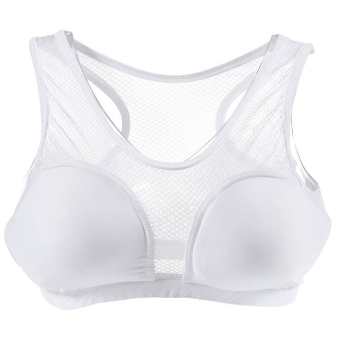 Brassière blanche avec coques de protection amovibles