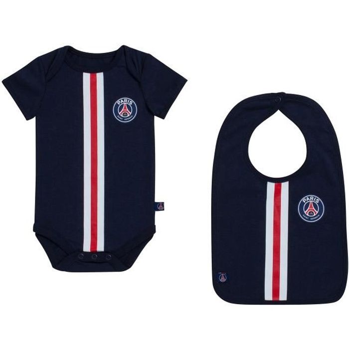 Body + bavoir bébé PSG - Maillot club - Collection officielle PARIS SAINT GERMAIN - Bébé