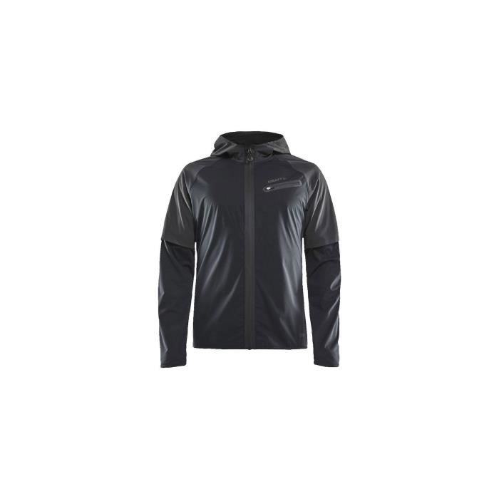 Veste à capuche Running CRAFT Homme Zippée Lumen Hydro Jacket Noir AH 2019