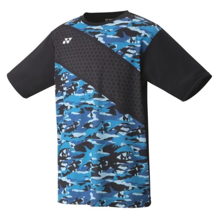 Yonex t-shirt de tennis Tournhomme en polyester noir/bleu