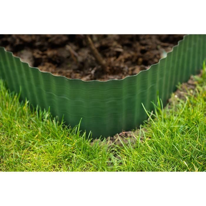 Bordure à gazon polyéthylènes verts H15 cm * 9 mètres