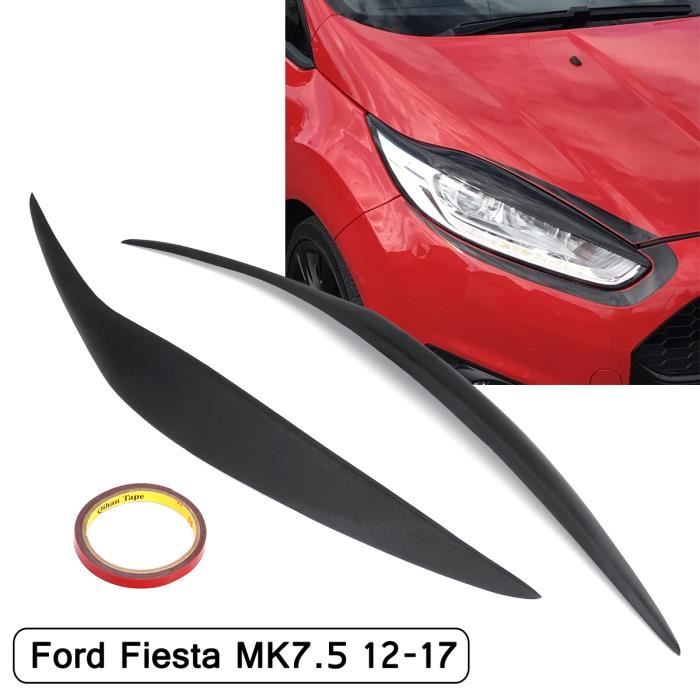 T4W 2x Phare Sourcils Paupières de Voiture Pour Ford Fiesta MK7.5 12-17 Noir Matte