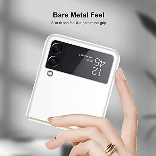 Étui pour Samsung Galaxy Z Flip 3 5G,Coque Dure Mate Ultra-Mince, Housse de Protection de Surface Mate Anti-Empreintes-1 Blanc